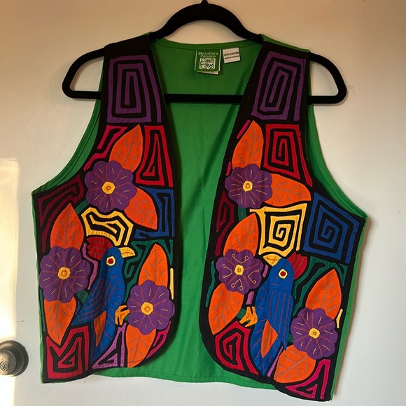 My name is Panama stitched patch colorful vest medium cotton - Picture 1 of 5